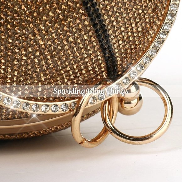 NEW BLING RHINESTONE BASKETBALL CLUTCH HANDBAG PURSE - Picture 9 of 11